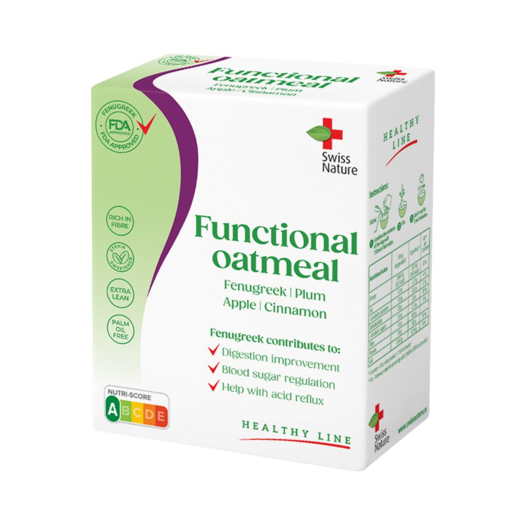 ovsena kaša sa ekstraktom grčkog semena, šljivom, jabukom i cimetom