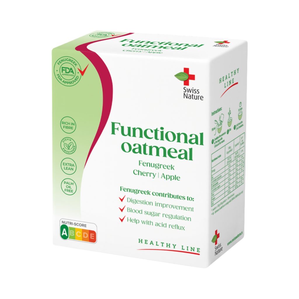 ovsena kaša sa ekstraktom grčkog semena, višnjom i jabukom